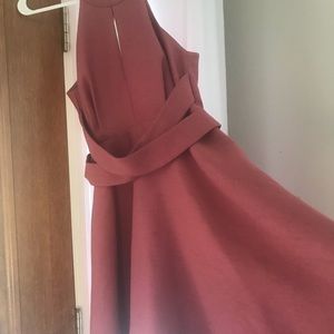 C/MEO Dusty rose open back dress with pockets